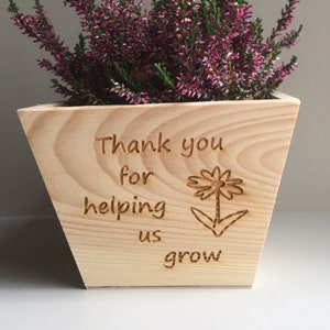 Personalised thank you for helping me grow teacher gift, teacher plant pot, gift for teacher, nursery gift, end of term gift image 4