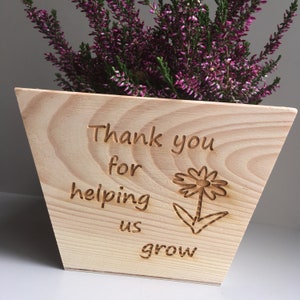 Personalised thank you for helping me grow teacher gift, teacher plant pot, gift for teacher, nursery gift, end of term gift image 5