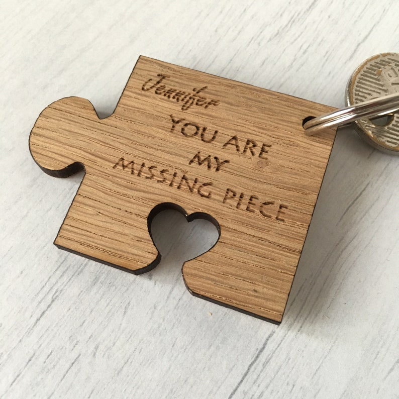 My missing piece keyring personalised jigsaw keyring puzzle Etsy
