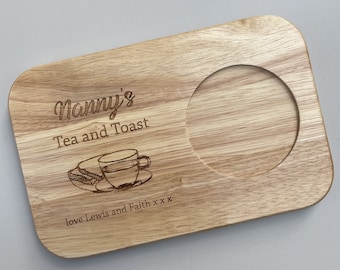 personalised tea and toast board, coffee and toast tray, coffee and tea holder, tea snack tray, morning treat board