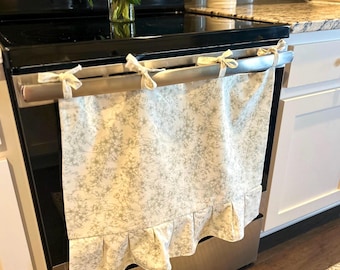 Handmade Floral Oven Skirt: Cotton and Cotton Linen Blend, Kitchen Decor