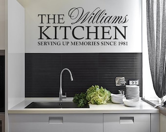 PERSONALISED Family Kitchen Wall Sticker, Wall Art Sticker, Modern Vinyl Transfer.