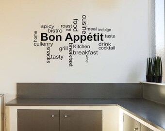 Wandtattoos Wandbilder Bon Appetit Kitchen Wall Decal Vinyl Art