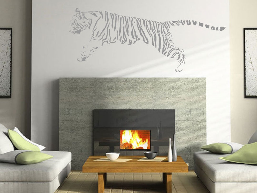Tiger Wall Mural Sticker, Vinyl Decal, Modern Transfer, Decor ...