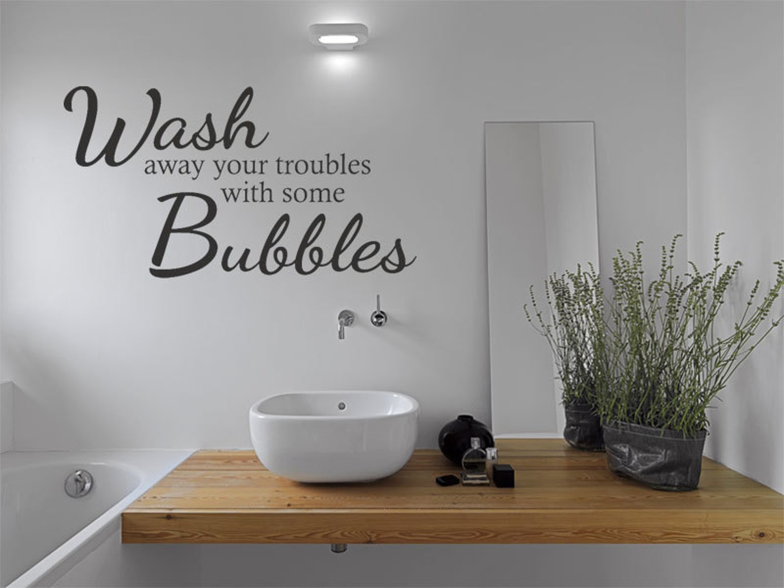Bathroom Wall Sticker wash Away Your Troubles With Some - Etsy UK