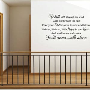 You'll never walk alone lyrics Quote Wall Art Sticker, Vinyl Decal, Modern Transfer Football, PVC imagem 3