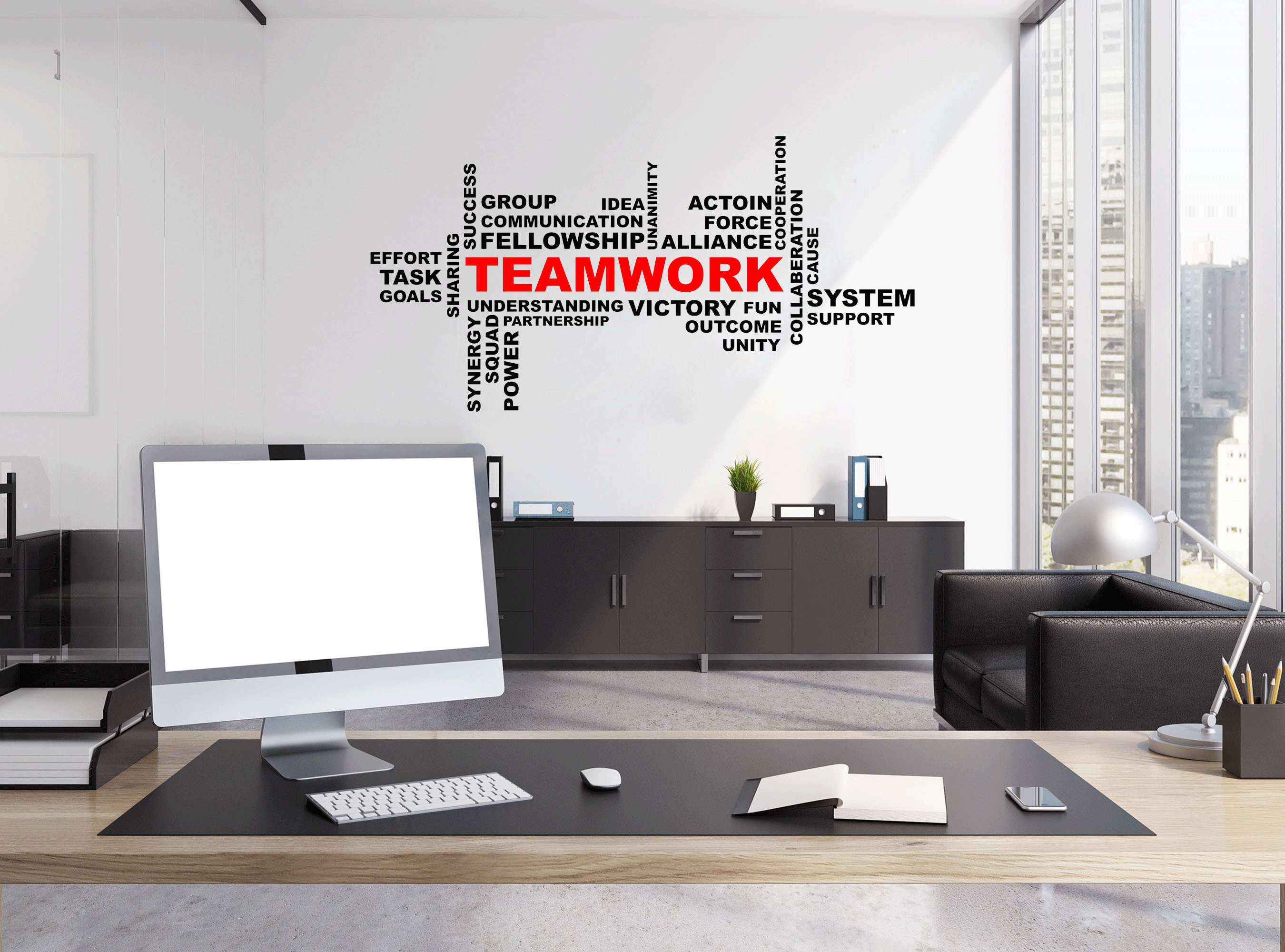 Wall Quote Teamwork Word Bubble Sticker Decal Decor Transfer Quote ...