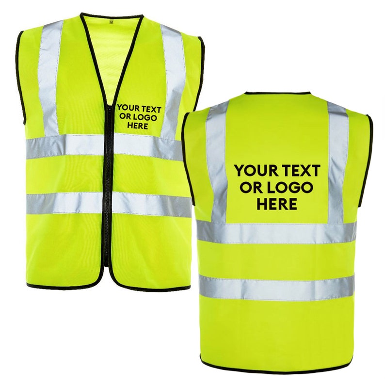 Custom Printed Yellow Hi Vis vest Any logo Any Text Safety | Etsy