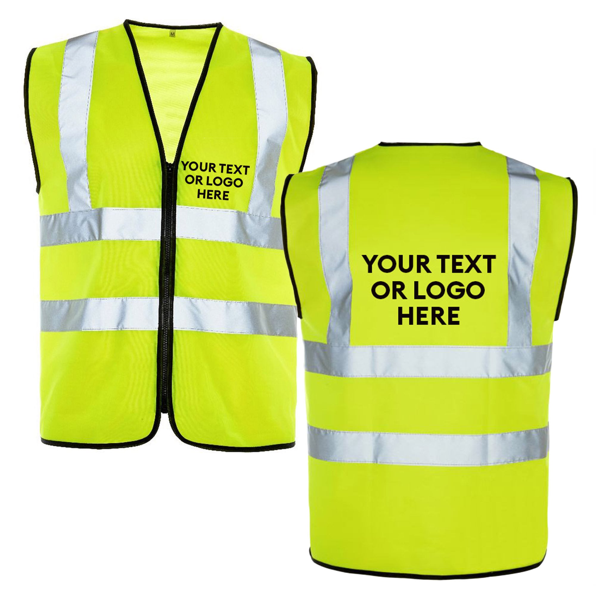 Hi Vis Vest PRINTED FULL COLOUR LOGO Custom Design Personalised Safety