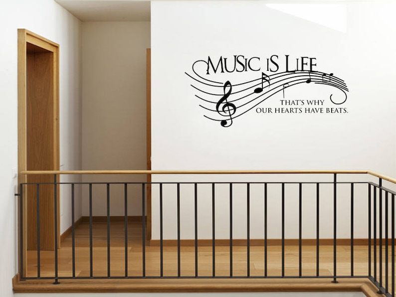 Music is Life Wall Art Quote PVC Decal Wall Art Sticker Etsy UK