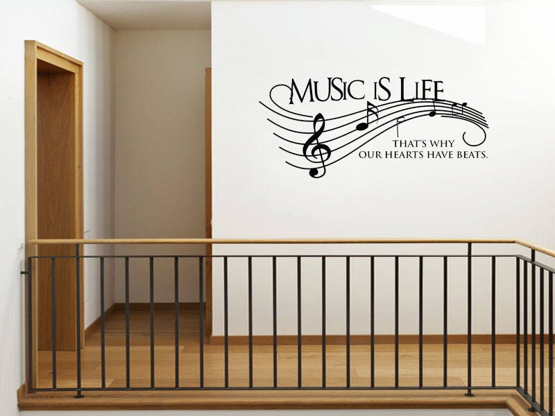 Music is Life Wall Art Quote PVC Decal Wall Art Sticker Etsy
