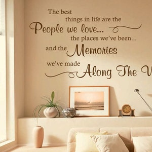 Wandsticker &quot;The Best Things In Life...&quot; Wandbild Sticker, Vinyl Aufkleber, Modern Transfer.