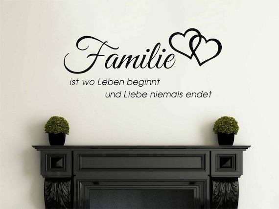 Wandtattoo Familie ist wo Leben, Wand Kunst Zitat, Aufkleber, moderne Übertragung.