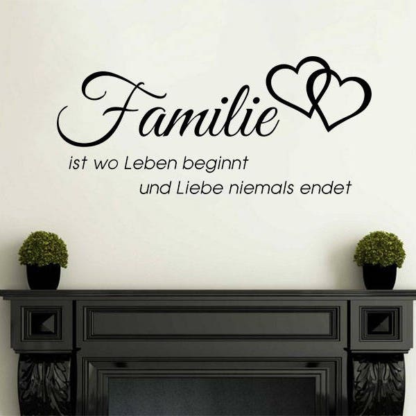 Wandtattoo Familie ist wo Leben, Wand Kunst Zitat, Aufkleber, moderne Übertragung.