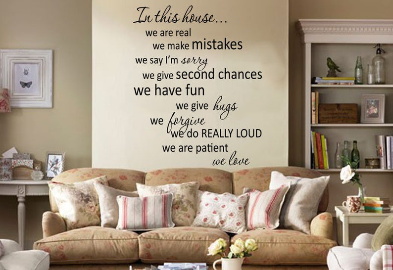 Inspirational Wall Quote in This House.. Wall Art Etsy