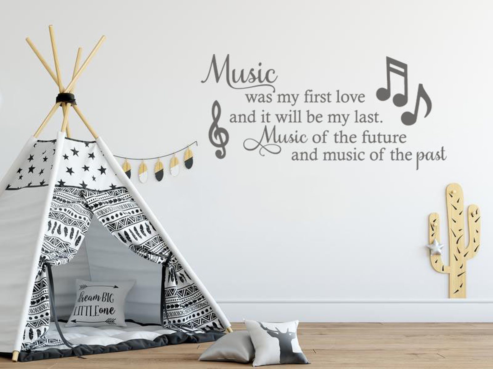 Wall art sticker Music was my first love.. Lyrics Etsy