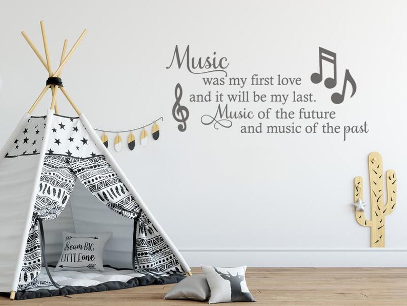 Wall Art Sticker music Was My First Love.. Lyrics Etsy
