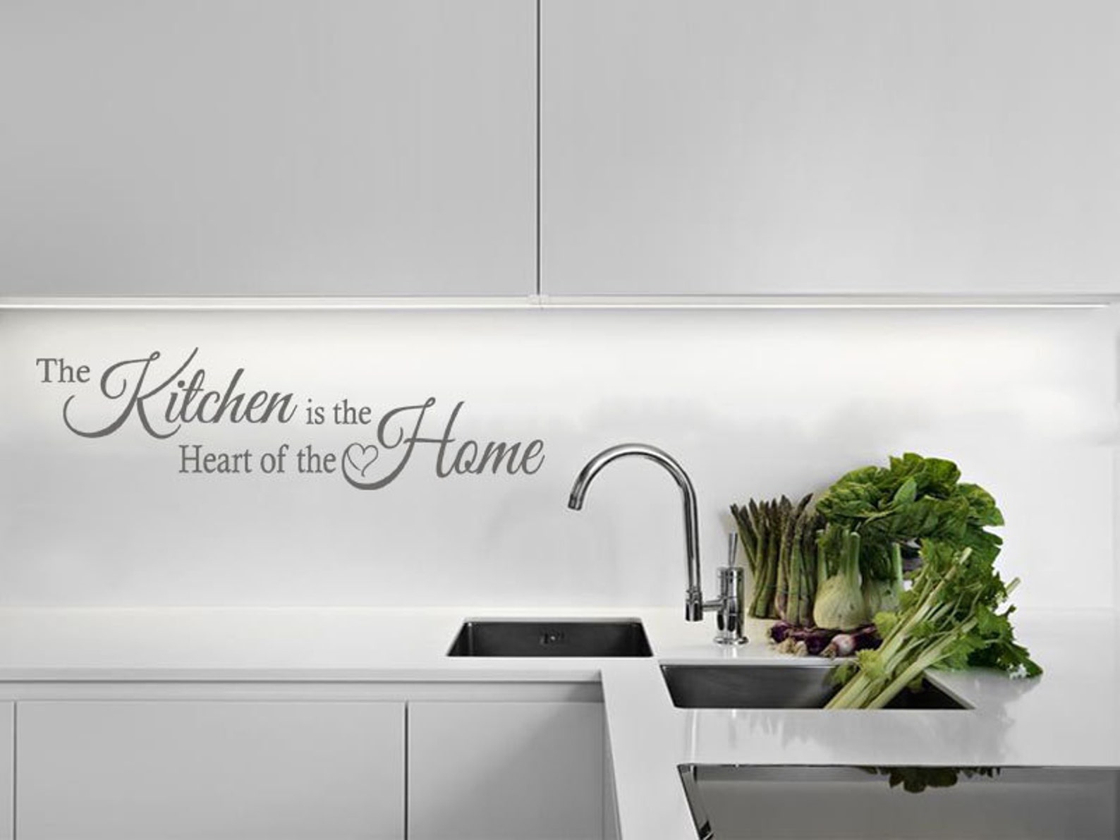 Kitchen Wall Quote, "the Kitchen is the Heart of the Home" Wall Art ...