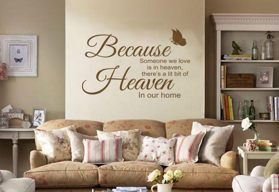 “A Little Bit Of Heaven In Our Home” Wall Decal – Vinyl Quote Sticker – Matte Finish