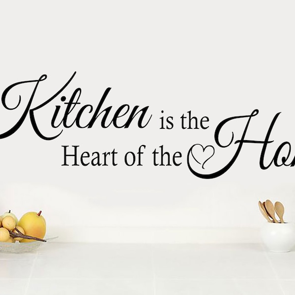 Quote " The Kitchen is the Heart of the home" Kitchen Sticker Modern Transfer PVC Decal Decor