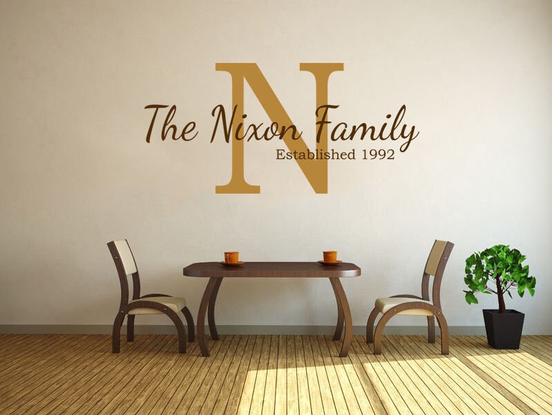 Two Colour Family Name Wall Art Modern Transfer PVC Decal - Etsy