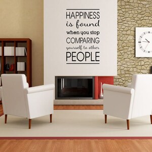 Happiness is Found... Wall Art Quote, Wall Sticker, Modern Decal Transfer