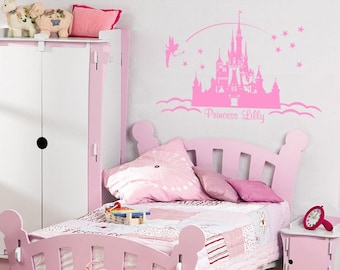 PERSONALISED Princess Castle Wall Art, Wall Sticker, Modern Vinyl Transfer decal