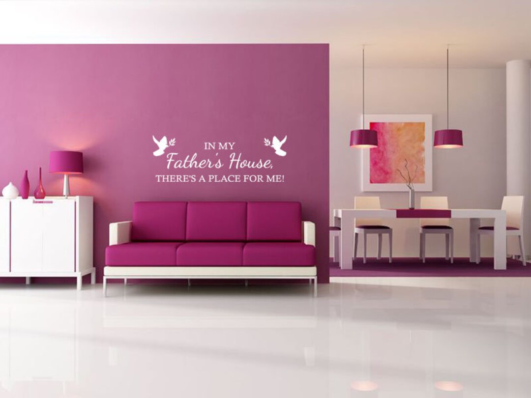 Family 'fathers House' Wall Art Sticker, Vinyl Decal, Modern Transfer ...