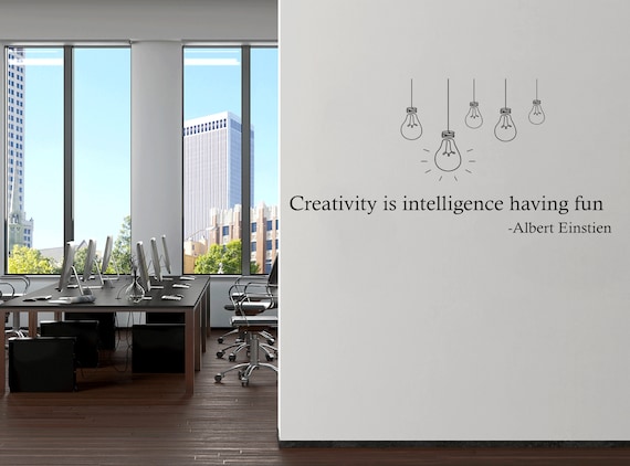 Wall Quote "Creativity..." Sticker Modern Transfer PVC Office Work Job Business
