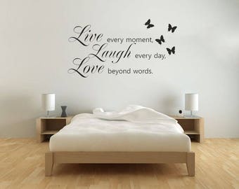 Live Laugh Love Wall Art Sticker, Modern Vinyl Transfer, PVC Decal