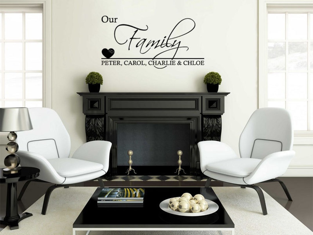 PERSONALISED Family Wall Quote our Family All Family Names, Wall Art