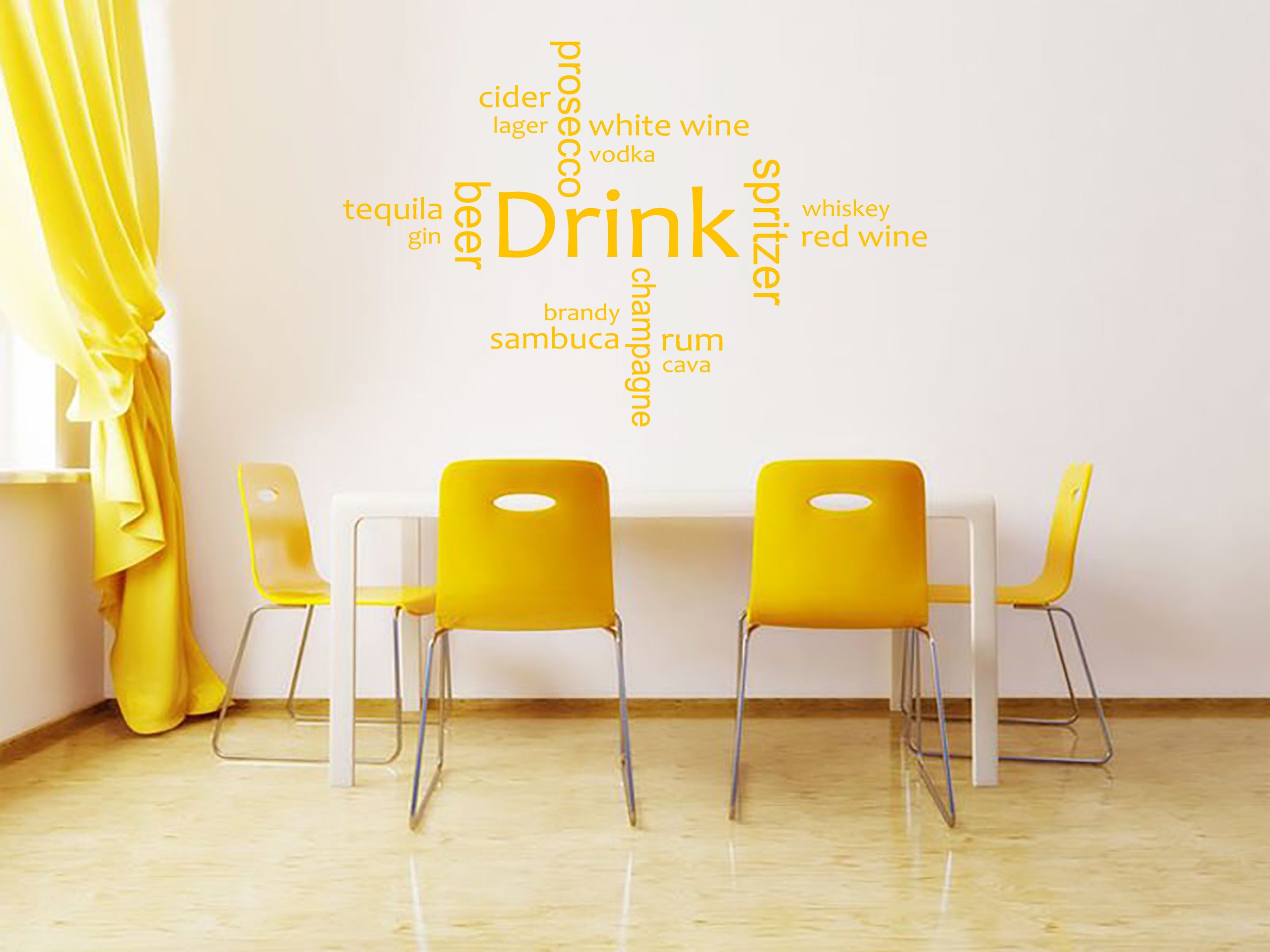 Alcoholic Drink Word Cloud Wall Sticker Adult Modern Transfer Etsy