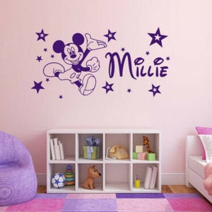 PERSONALISED Disney Mickey Mouse Name Wall Art Sticker, Modern Decal, Modern PVC