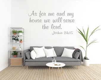 Wall Art Quote &quot;We Will Serve The Lord&quot; Christianity Sticker,  Vinyl Decal, Modern Transfer, Religious Quote