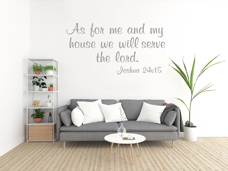 Autocollant Mural Vinyle – Citation Religieuse We Will Serve The Lord – Neuf