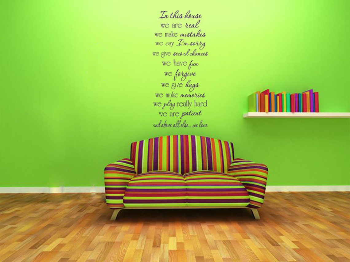 Family Wall Quote in This House We Are.... Wall Etsy