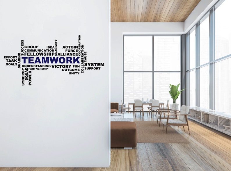 Wall Quote Teamwork Word Bubble Sticker Decal Decor Transfer Quote ...