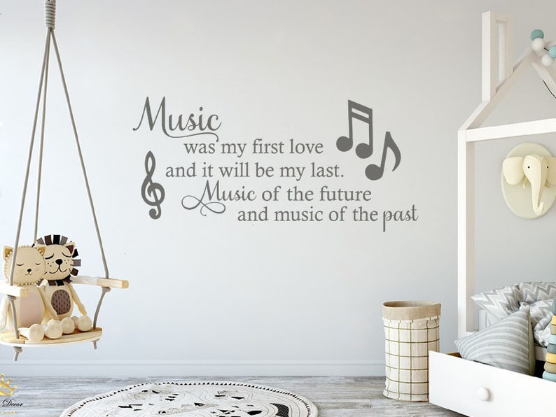Wall Art Sticker music Was My First Love.. Lyrics Etsy