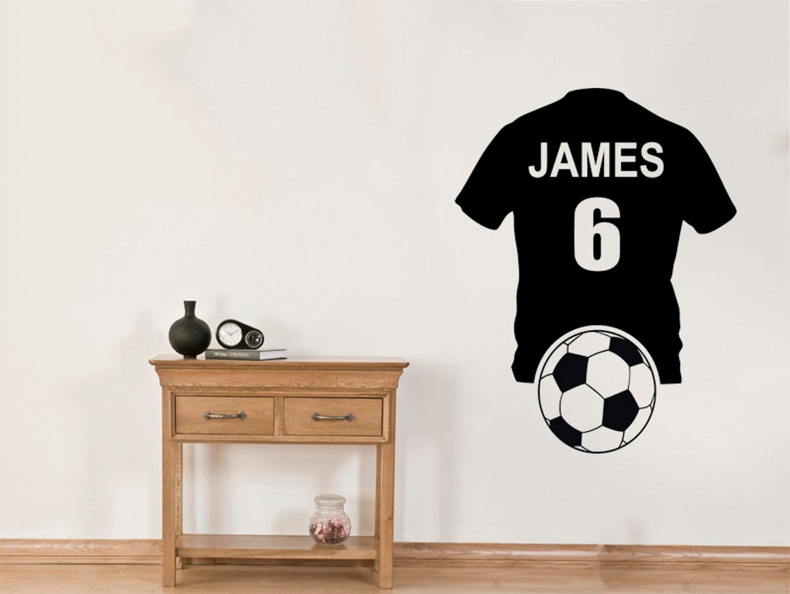 PERSONALISED Football Shirt Wall Art Sticker Vinyl Decal Etsy