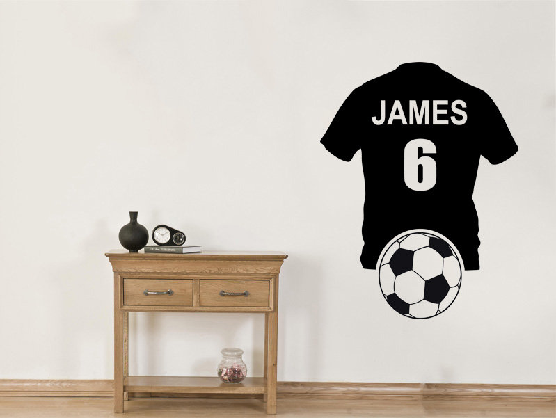 PERSONALISED Football Shirt Wall Art Sticker Vinyl Decal Etsy UK