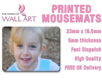 PERSONALISED Printed Mousemat, Any Image, Any Text, Full Colour, Personalised