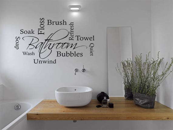 Bathroom Soak Relax Unwind Wall Quote with Bubbles Living Room Wall Art Stickers