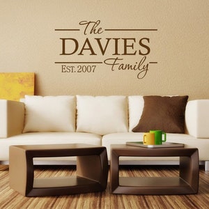 PERSONALISED Family Wall Quote, Wall Art Sticker, Modern Vinyl Transfer decal