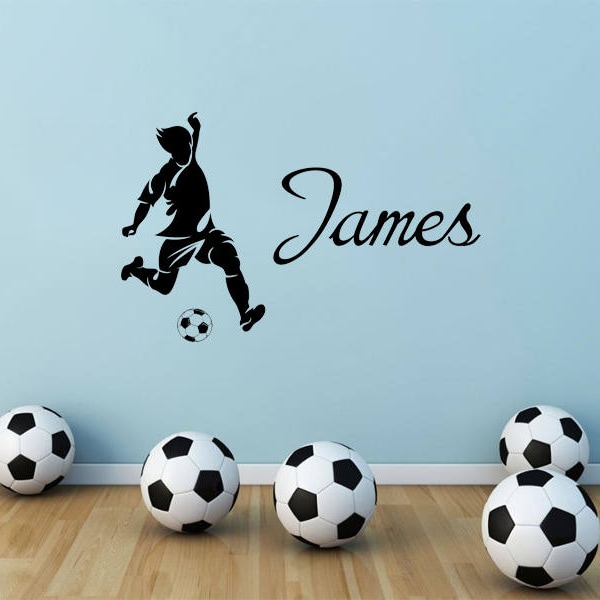 PERSONALISED Football Name Design Wall Art Sticker, Modern Transfer, PVC Vinyl