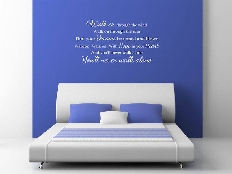 You'll never walk alone lyrics Quote Wall Art Sticker, Vinyl Decal, Modern Transfer Football, PVC imagem 4