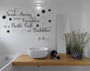 PLIGREAT Bagno Immergere Relax Citazioni Wall Sticker Rimovibile Vinile Wall Sticker Per Bagno Lavanderia Bagno Centro Decorazione Parete Casa Arte - Foto 9