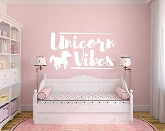 Fantasy 'Unicorn Vibes' Wall Art Sticker,  Vinyl Decal, Modern Transfer, Kids