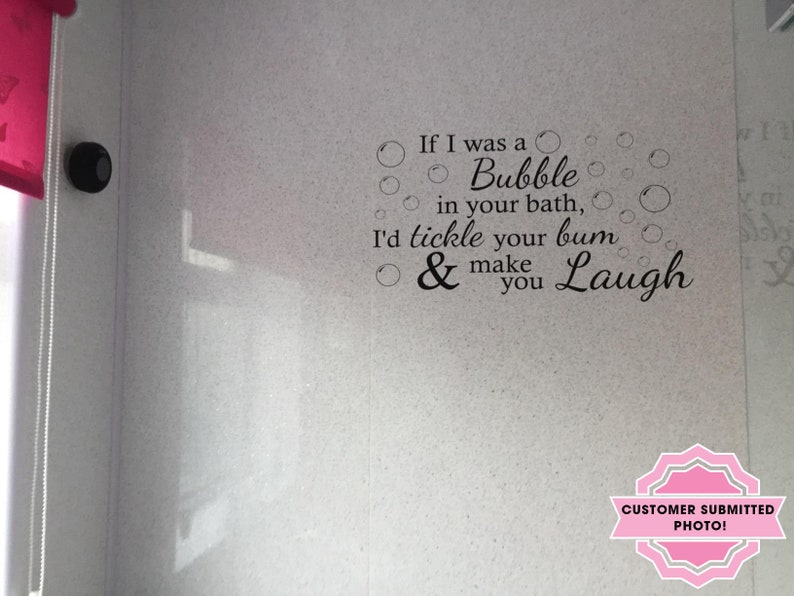 Bathroom Wall Quote if I Was A Bubble... Wall Art Etsy UK