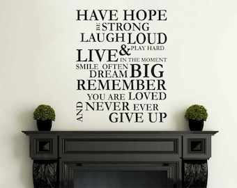 Inspirational Wall Quote Decal: 