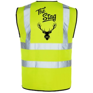 Stag Do Printed Hi-Vis High-Viz Funny Party Visibility Safety Vest/Waistcoat